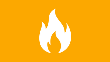 Wildfire icon on orange background