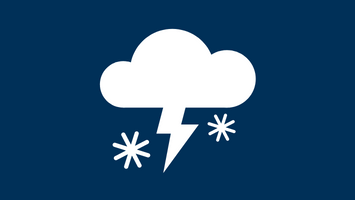 Icon with cloud, lightning and snowflakes